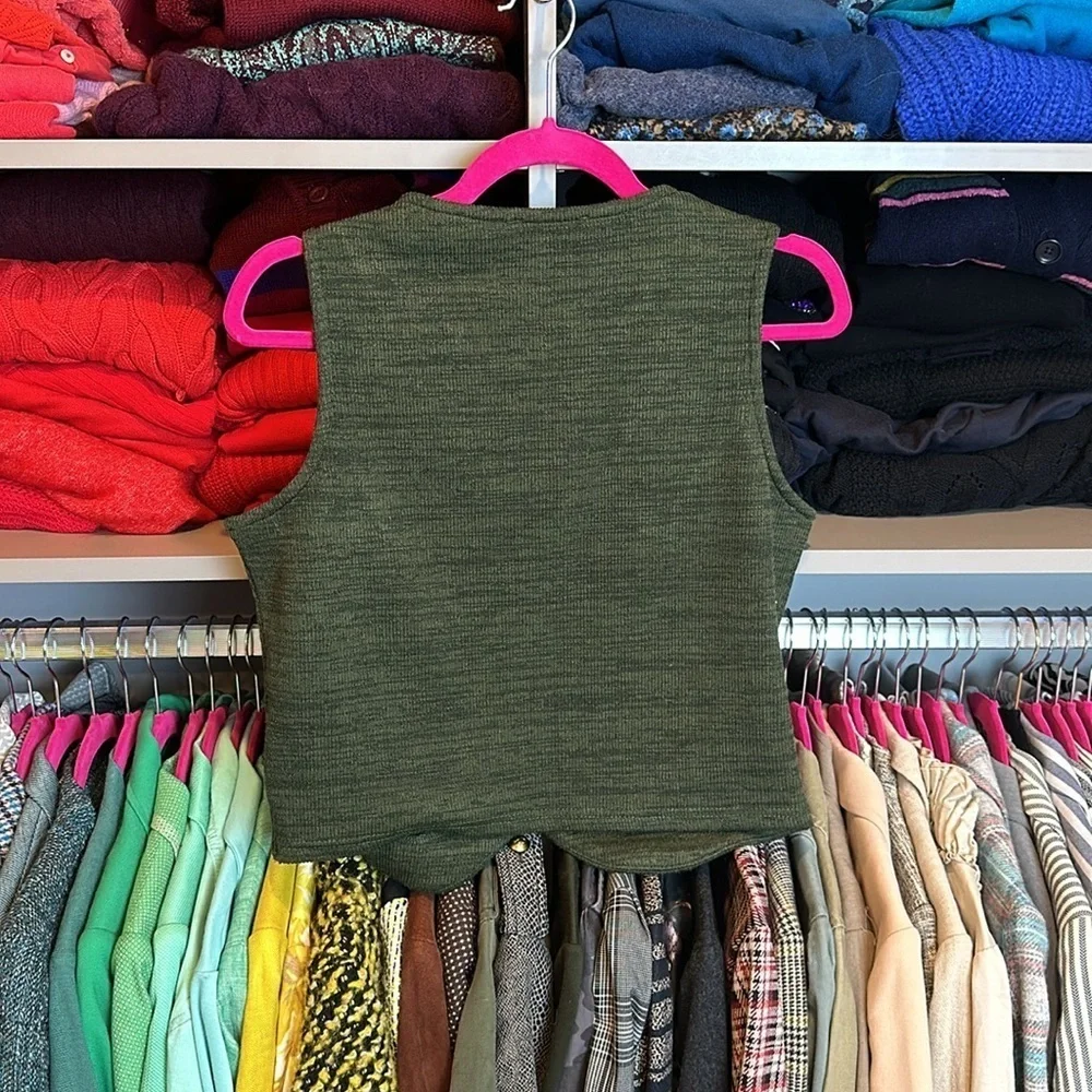 BTFBM dark heathered green sweater vest size S​